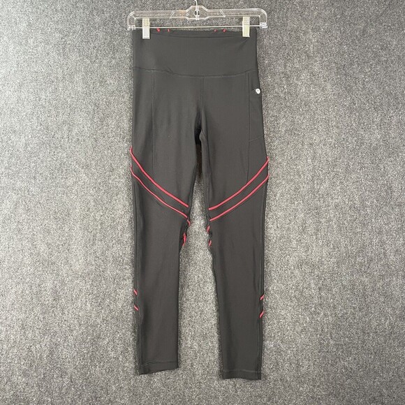X by Gottex Colorblock Leggings Size X-Small Black Red EUC - Picture 1 of 9
